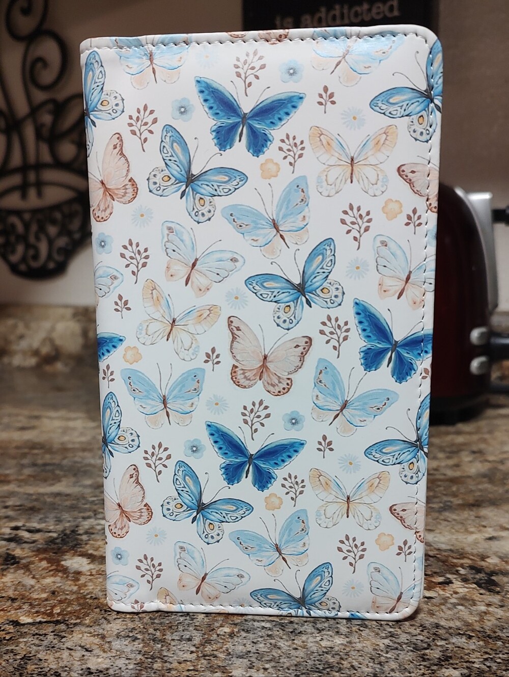 Butterfly Print Blue & Cream Decorative Notebook Cover